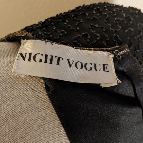 Vintage Night Vogue silk and beaded long sleeve top - Picture 4 of 9